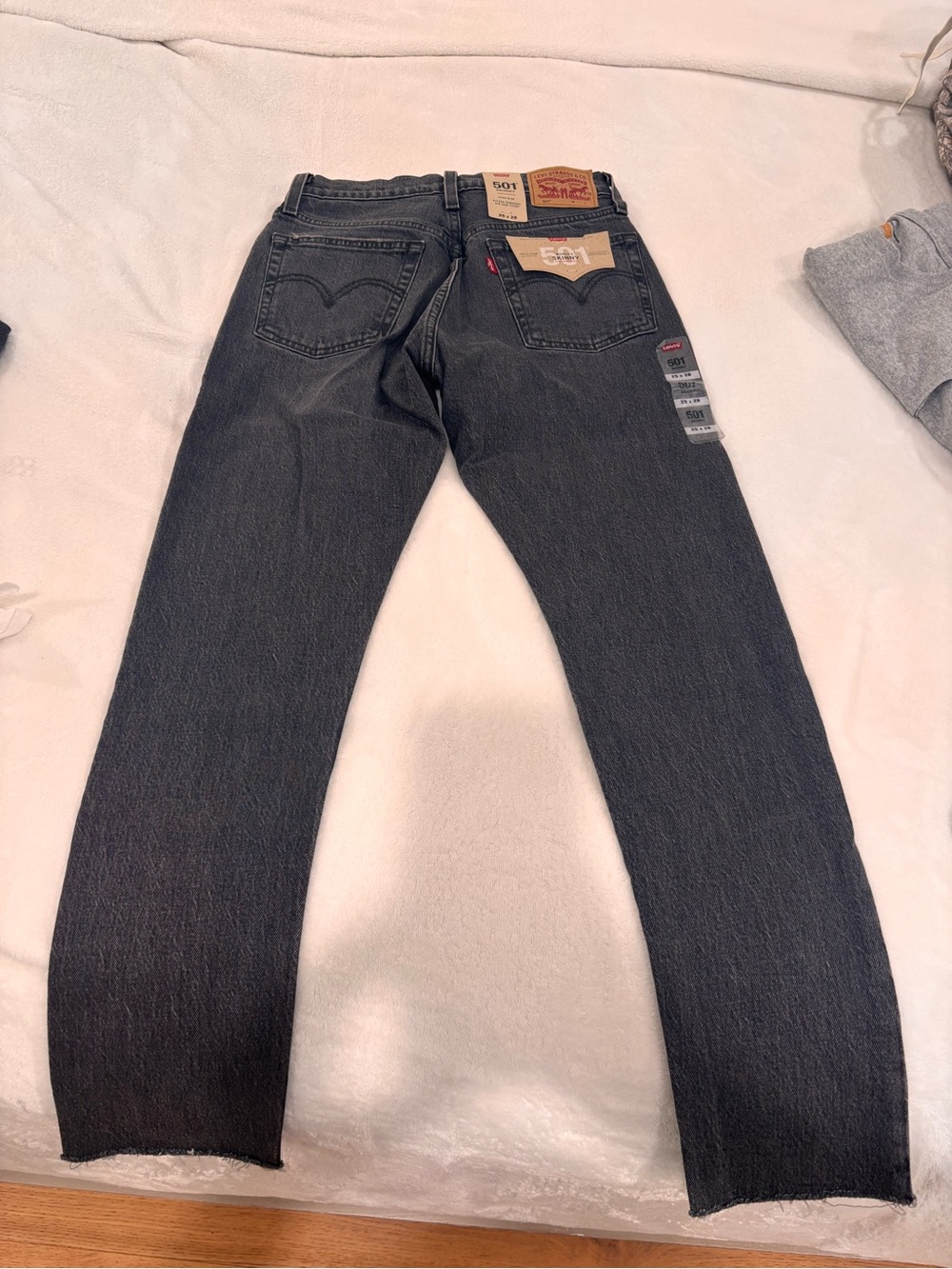 Levi's 501 Straight Leg Jeans in Charcoal Black